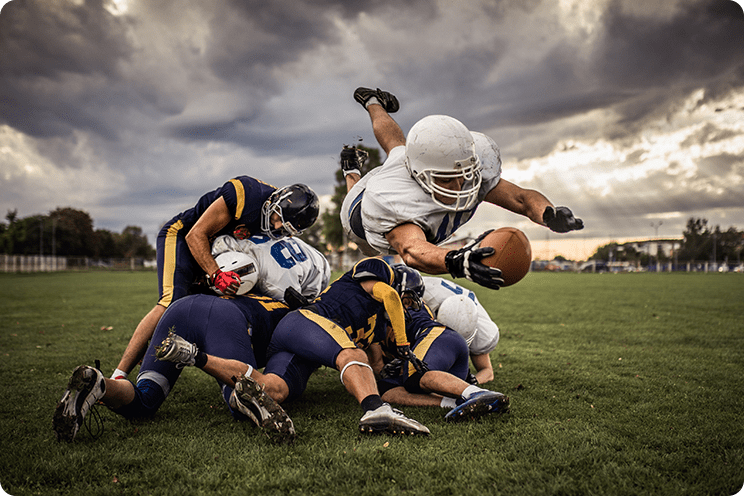 Football jump for the touchdown