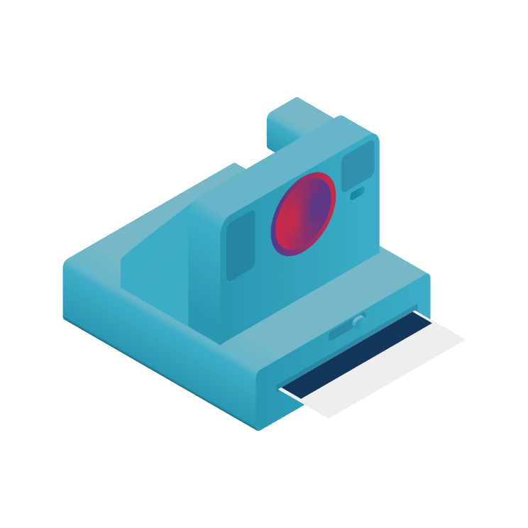 Instant film camera illustration