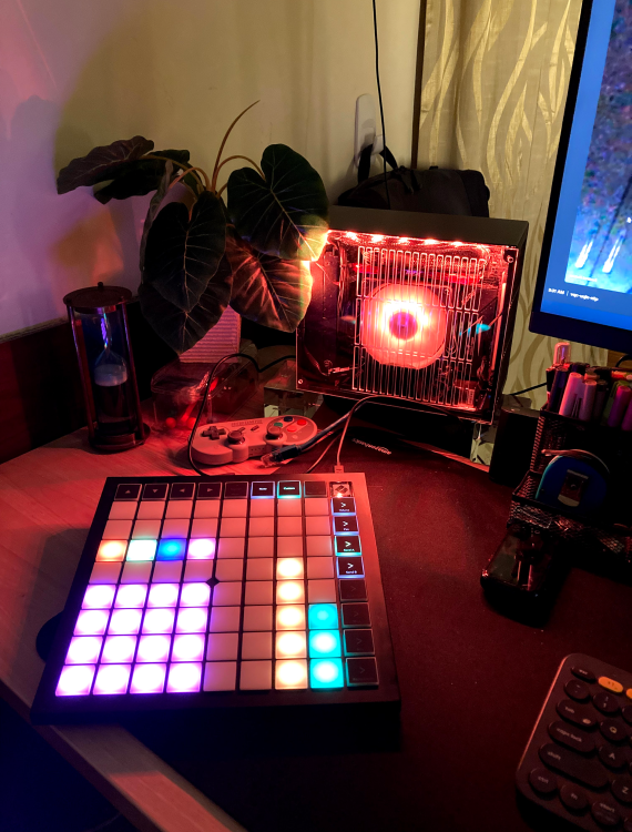 Launchpad setup next to a PC