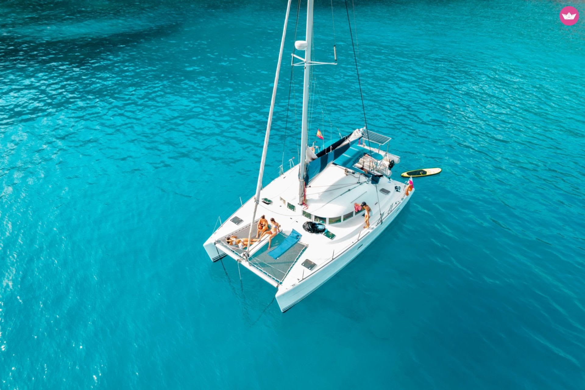 A private catamaran to go to Formentera
