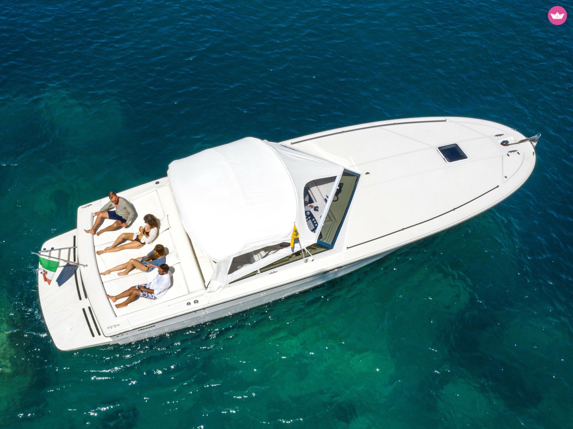 Full-Day Capri, Positano & Amalfi Tour Aboard the Tornado 38: The Ultimate Mediterranean Experience