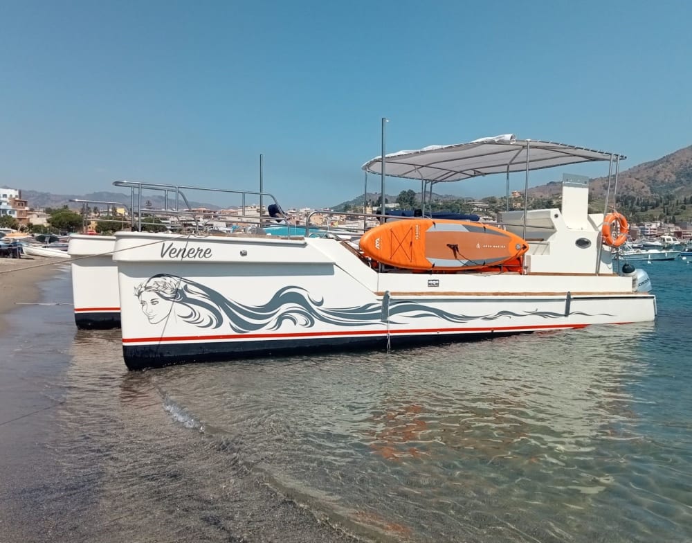 Sicilian Dream Escape – Half Day Catamaran Tour Along the Taormina Coast