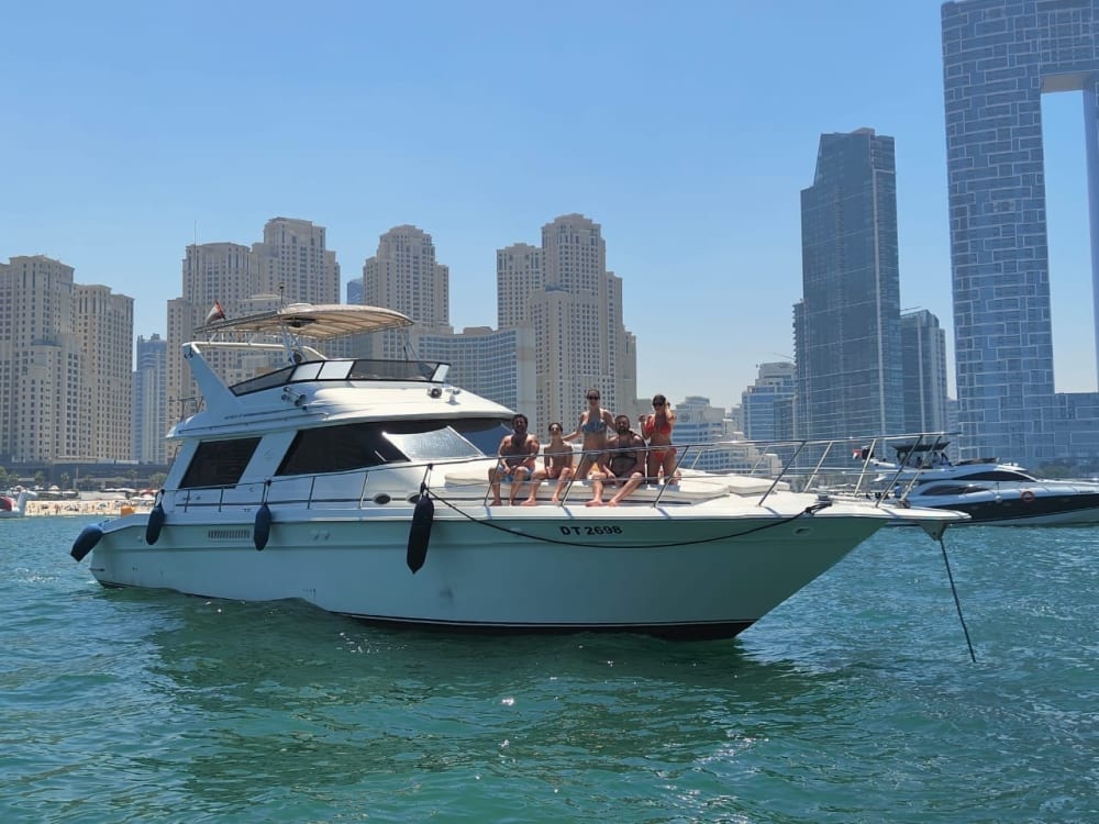 Sunset 2-Hour Luxury 60ft Yacht Cruise up to 20 guest to discover Dubai's Coastline