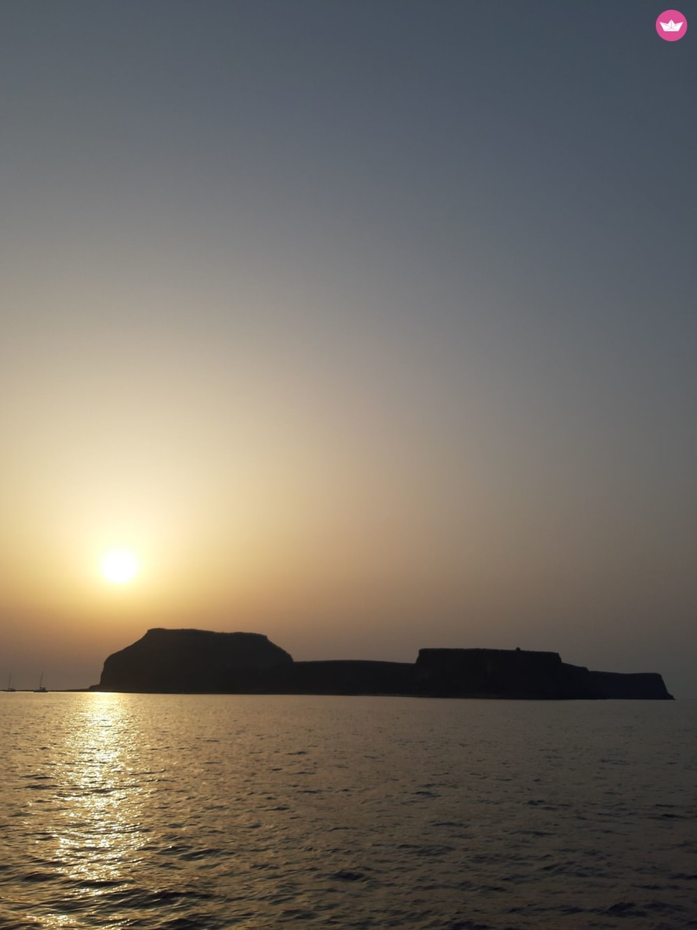 Kissamos: Blick auf den Sonnenuntergang mit Haltestelle Gramvoussa und Balos