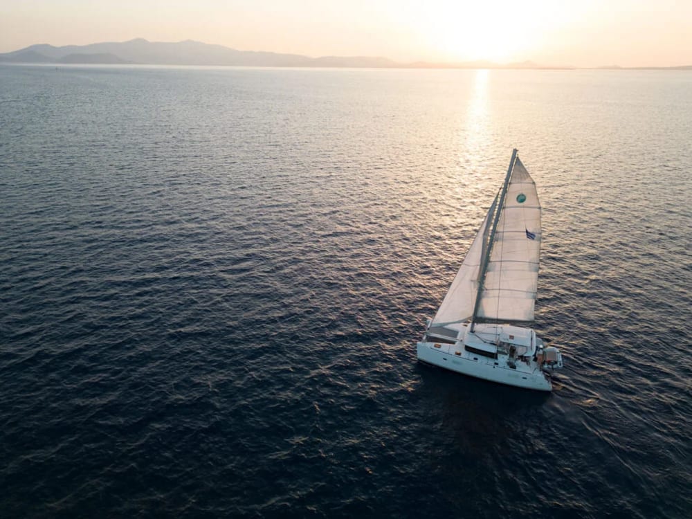 Golden Hour Sailing with Wine and Sunset Views
