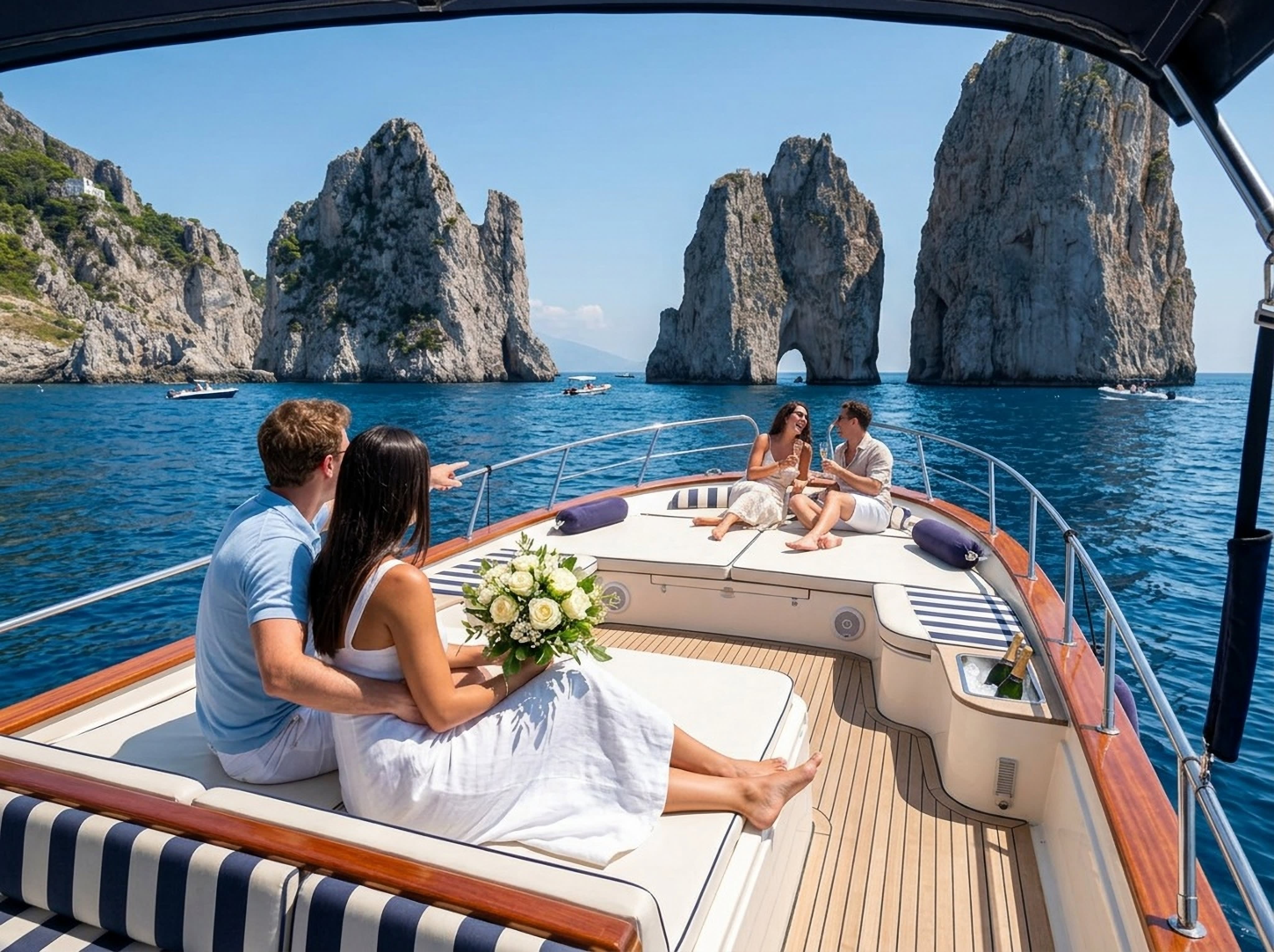 Capri in Just one Day: Boat Tour + City Visit + Free Bar + Brunch