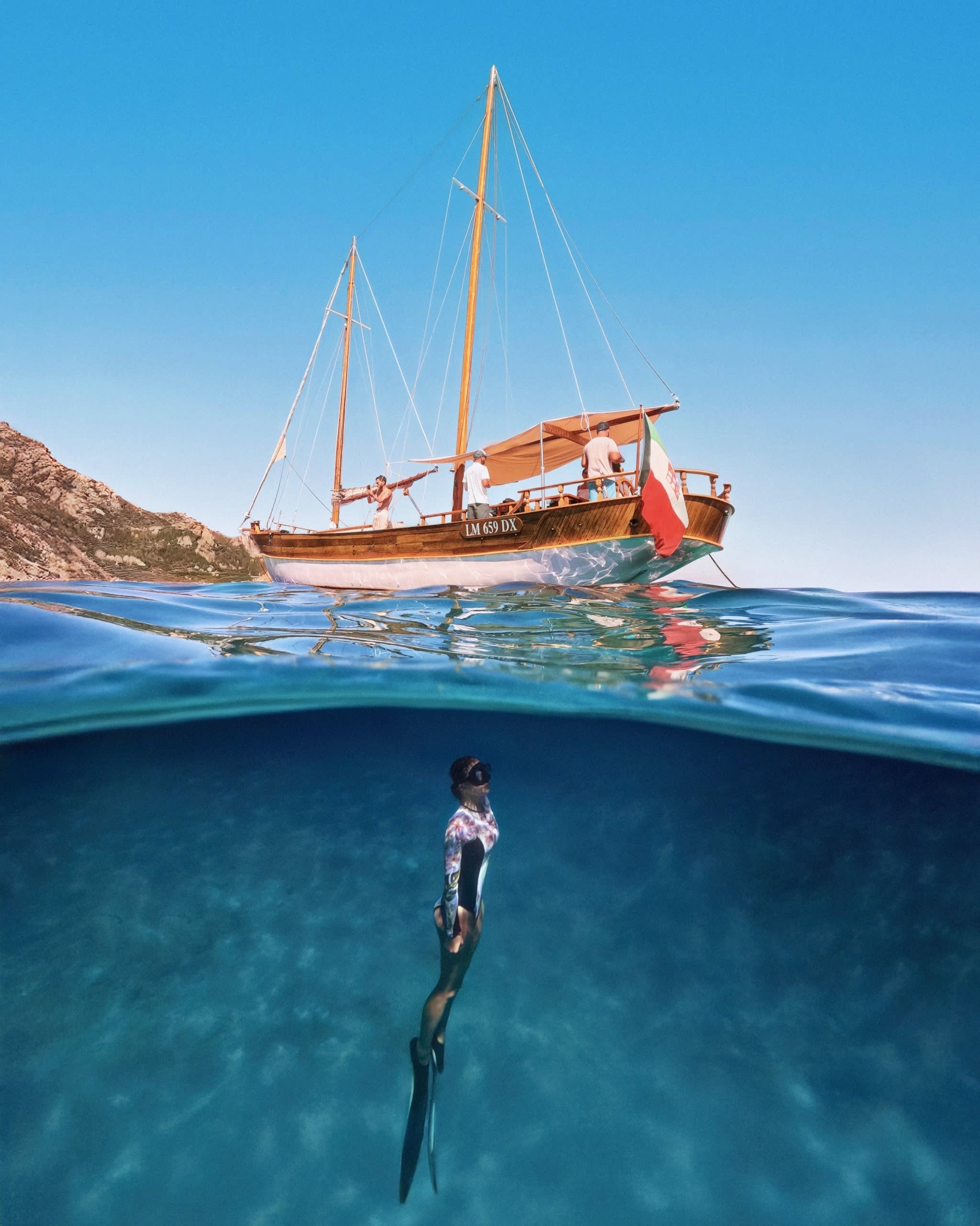 Snorkeling and Relaxation on a Sailing Ship
