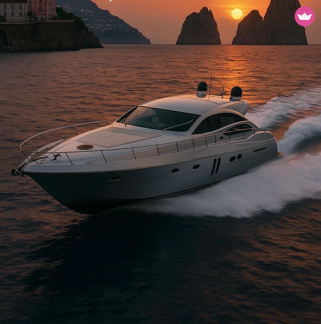 Sonnenuntergangstour auf der Pershing 62