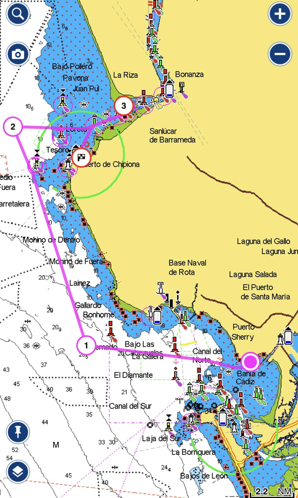 9h de navegação pela costa de El Puerto de Santa María