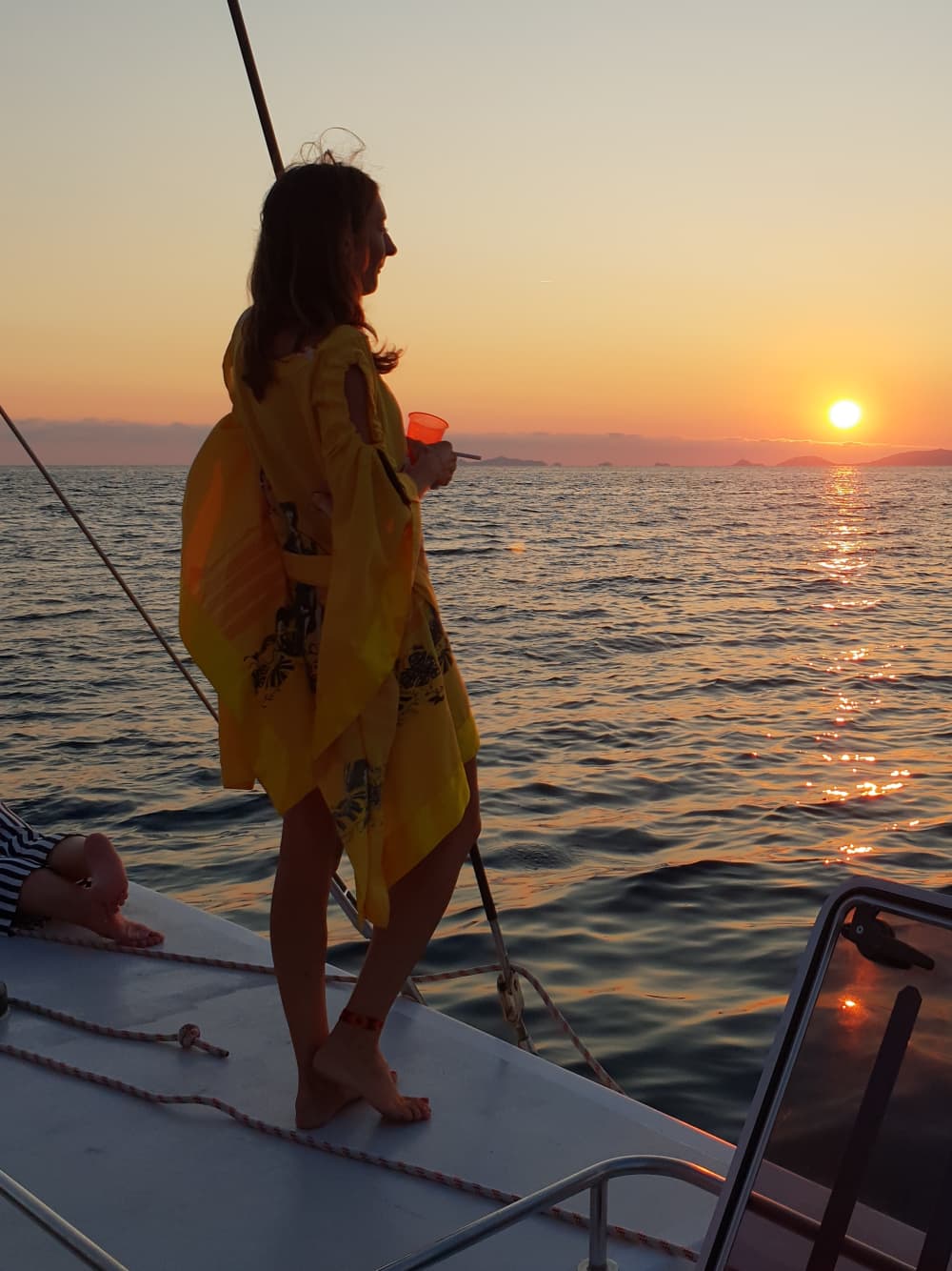 Escapade en catamaran au coucher du soleil des îles Sanguinaires dans le golfe d'Ajaccio