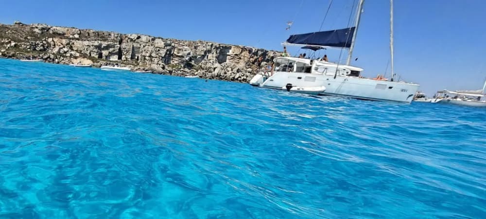 Uchwyć istotę Favignany z pokładu łodzi