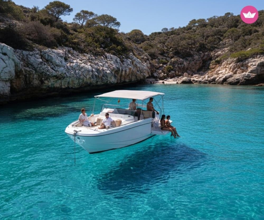 Noleggio privato di barche per mezza giornata a Palma: visita le migliori calette della baia e dei dintorni