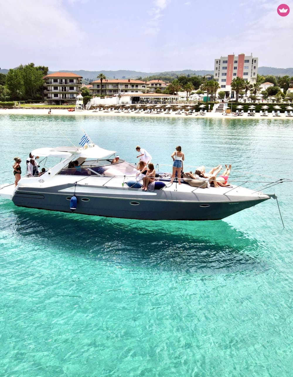 Sani resort cruise to Posidi 7-Hour Private Boat Experience