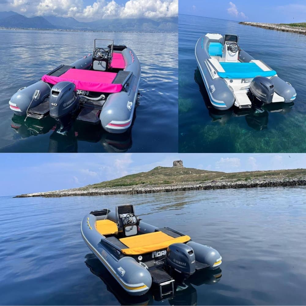 3u30 zon rond Isola delle Femmine op een motorboot