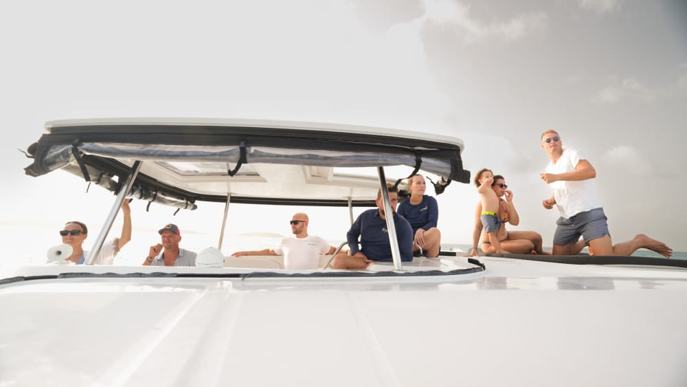 Een dagtocht zeilen op een catamaran in Saint Martin.