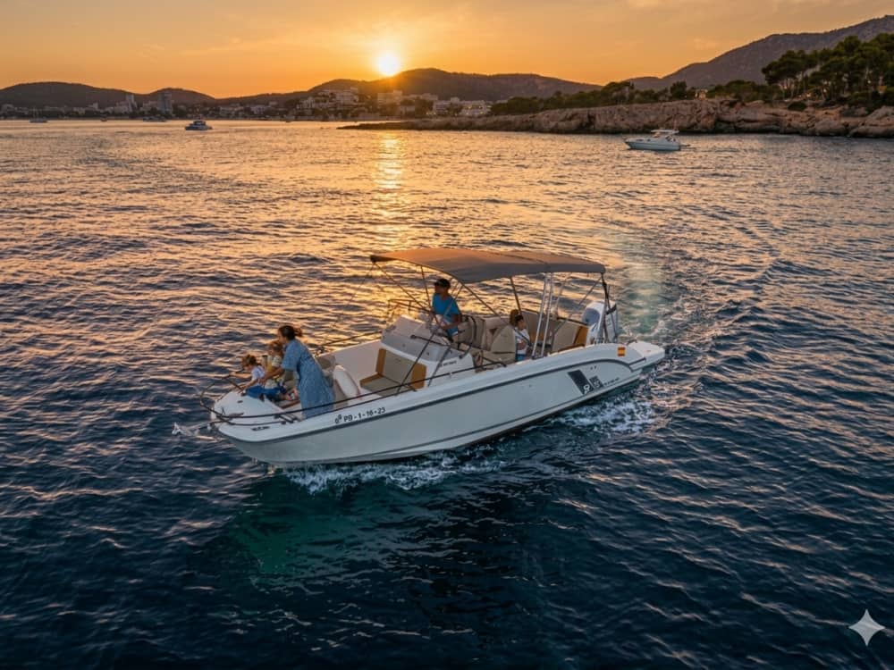 VIP-Sonnenuntergang in Palma: 2 Stunden All-inclusive (Skipper + Treibstoff + Getränke)