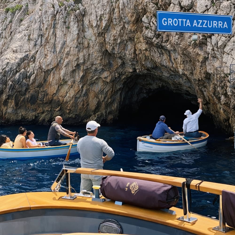 All Inclusive Full Day Capri Boat Tour from Sorrento with Disembarking to visit the Piazzetta