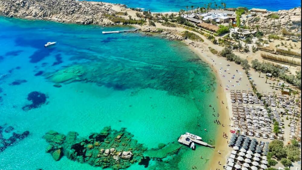 Rhenia, Delos och Mykonos södra kust | Privat heldagsutflykt med yacht