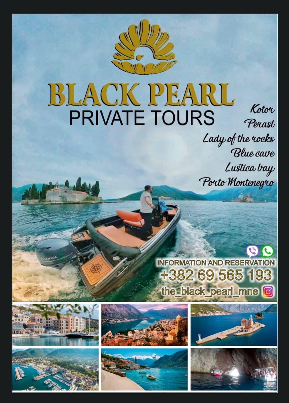 Excursion privée de 2h : baie de Boka, visite de la statue de Notre-Dame du Rocher, Kotor et Tivat, panorama sur Porto Montenegro