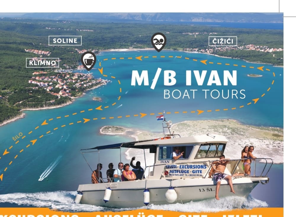 Entspannen Sie sich 2 Stunden lang auf einem Motorboot in Šilo.