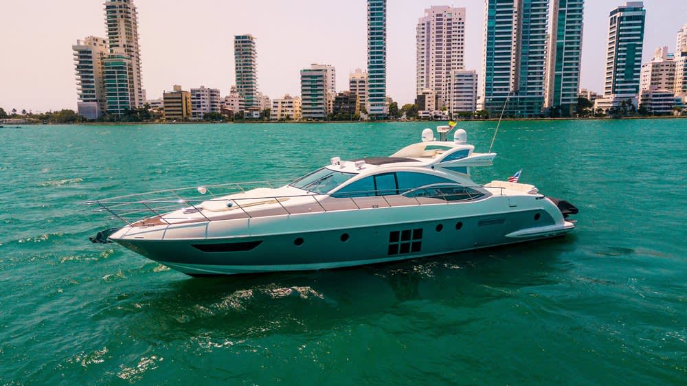 62-Fuß-Azimut-Sonnenuntergangsfahrt in Cartagena – Privates Yacht-Erlebnis