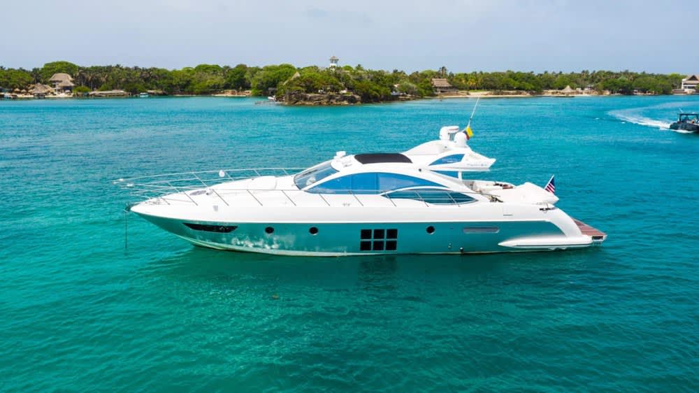 62-Fuß-Azimut-Sonnenuntergangsfahrt in Cartagena – Privates Yacht-Erlebnis