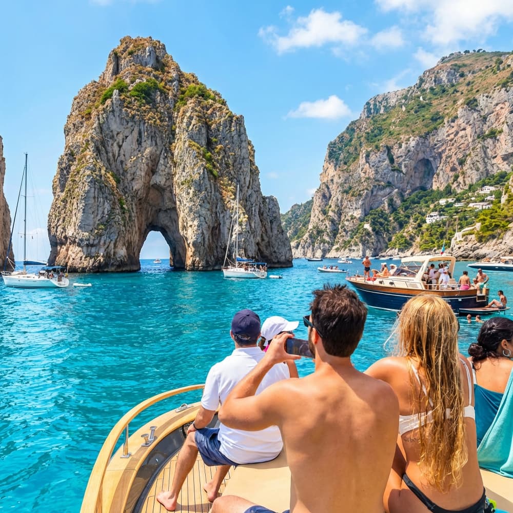 Boottocht naar Capri en de Blauwe Grot met een lokale schipper en ontdekkingstocht naar verborgen pareltjes.