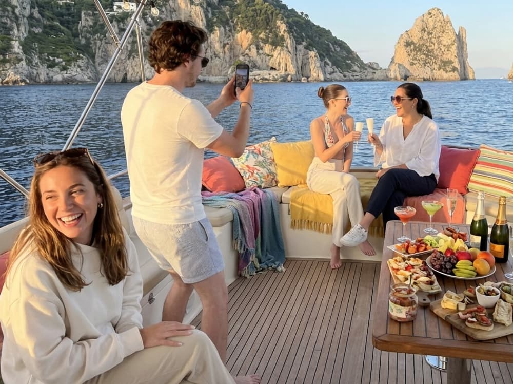 Boottocht naar Capri en de Blauwe Grot met een lokale schipper en ontdekkingstocht naar verborgen pareltjes.