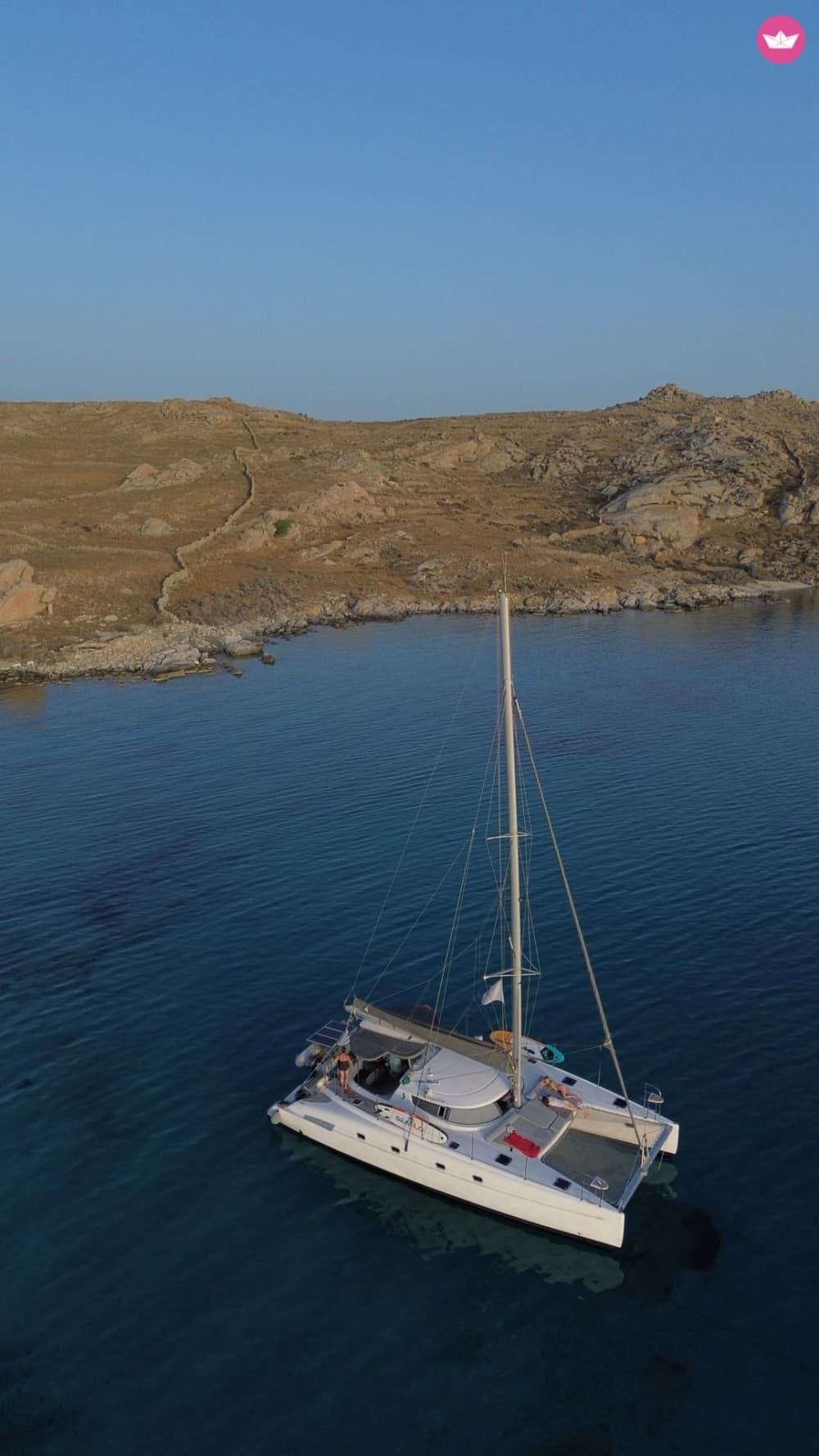 Half-day Catamaran Escape: Discover Rhenia & Delos