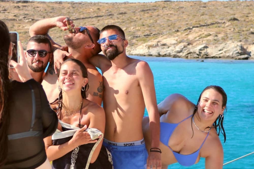 Half-day Catamaran Escape: Discover Rhenia & Delos