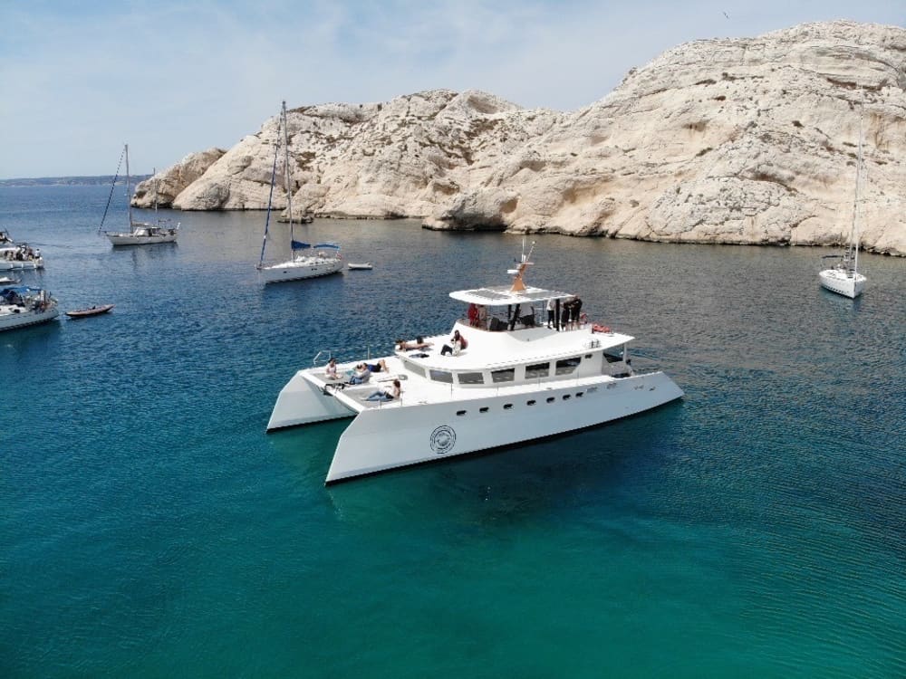 Amazing Golden Hour Catamaran Cruise around Marseille
