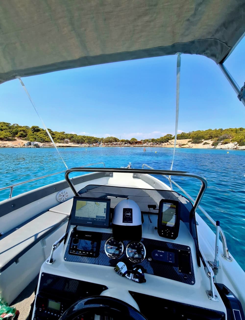 Privat båttur runt Aten på en motorbåt