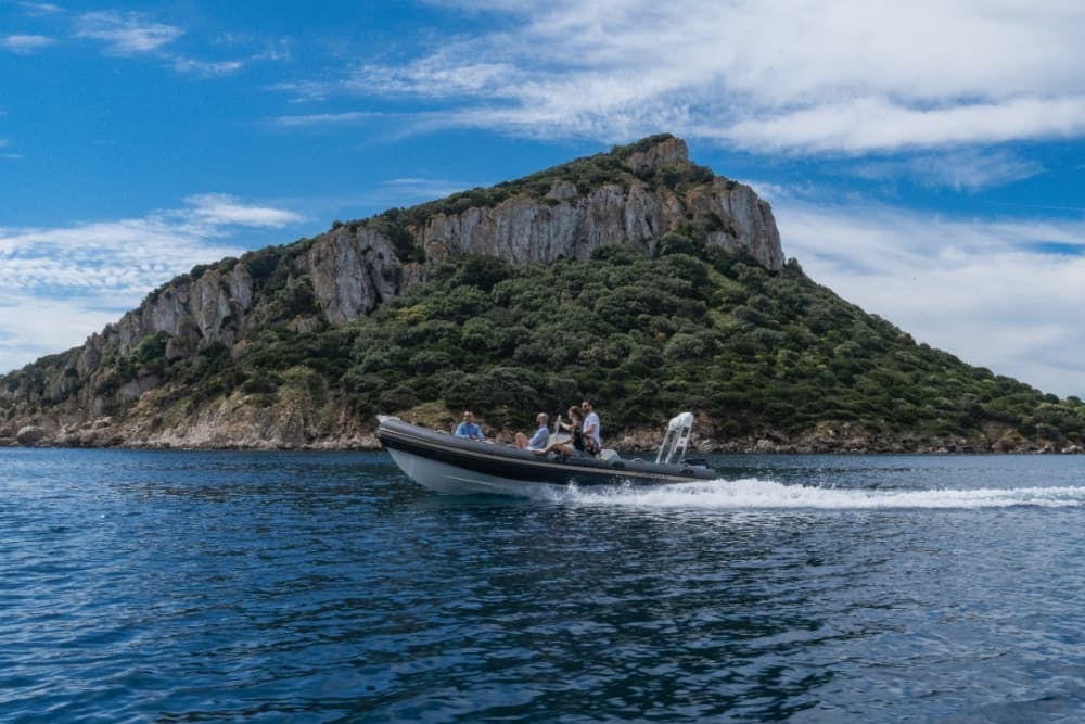Upptäck Maddalena skärgård: hyr en jolle med skeppare för en heldag och utforska de magiska vikarna i nordöstra Sardinien.