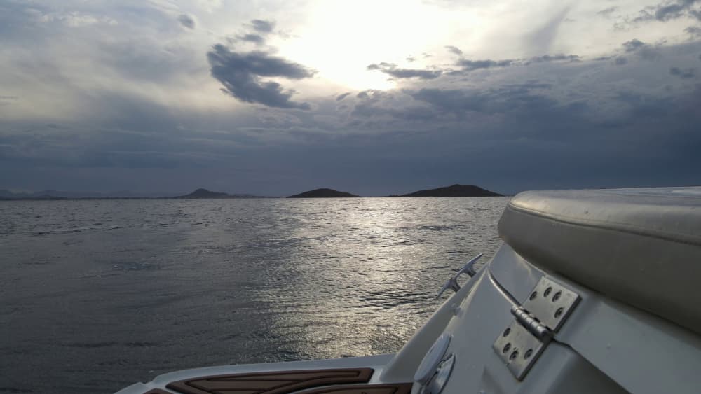 Um dia em La Manga, num barco a motor.