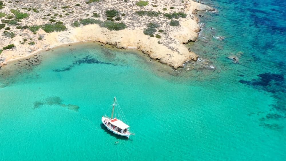 One day in Paros on a motorboat
