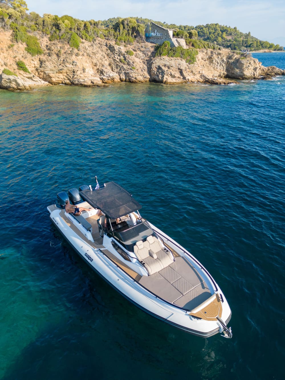 Discover Skiathos on a full-day trip on a motorboat