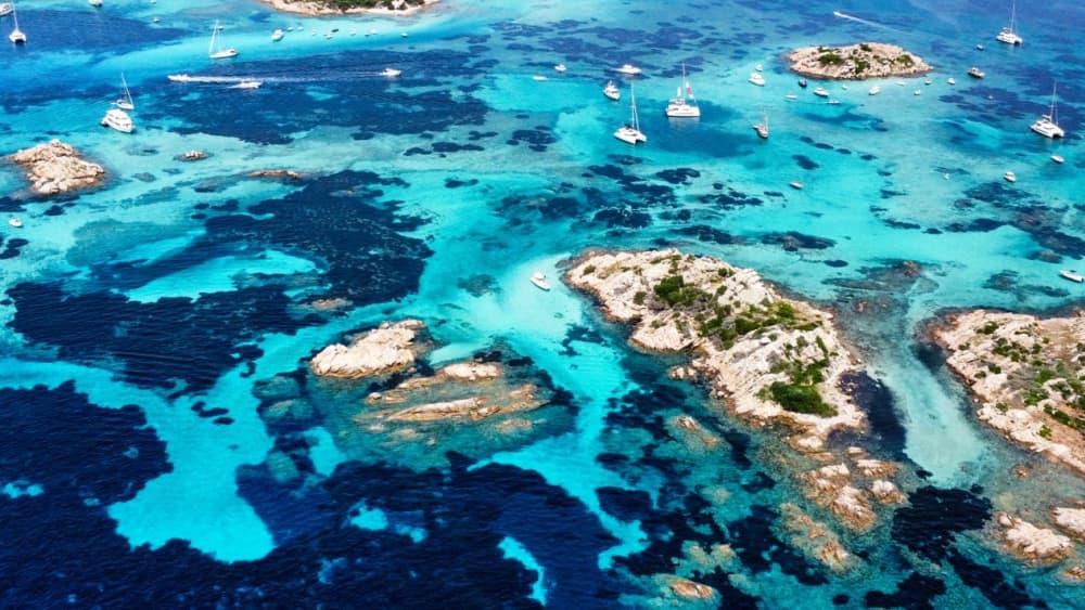 Spargi, Budelli, Santa Maria και Razzoli με λέμβο