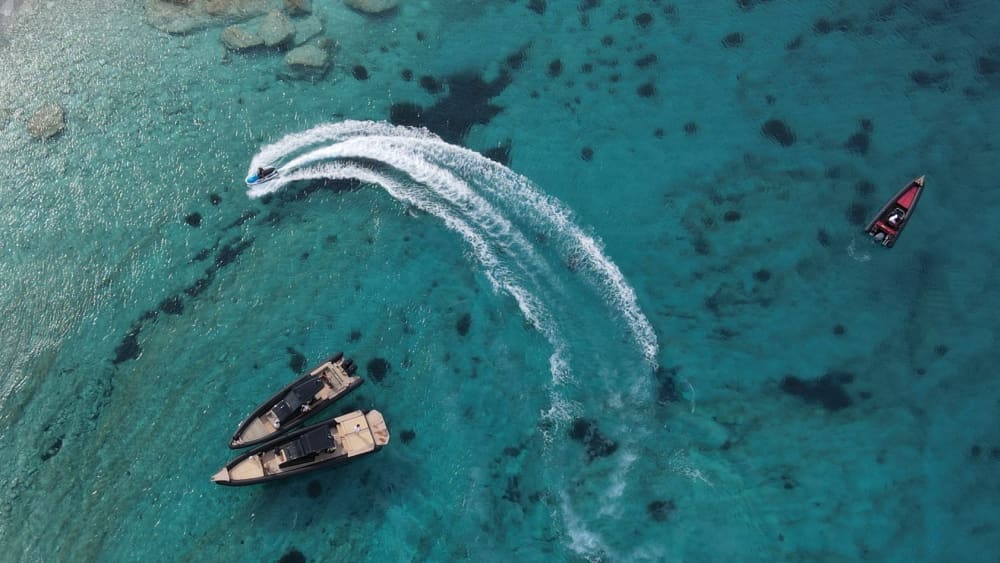 One day in Patmos on a motorboat