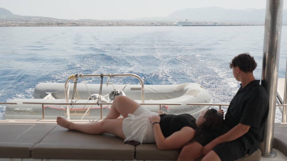 CROCIERA AL TRAMONTO IN CATAMARANO DI LUSSO A DIA ISLAND