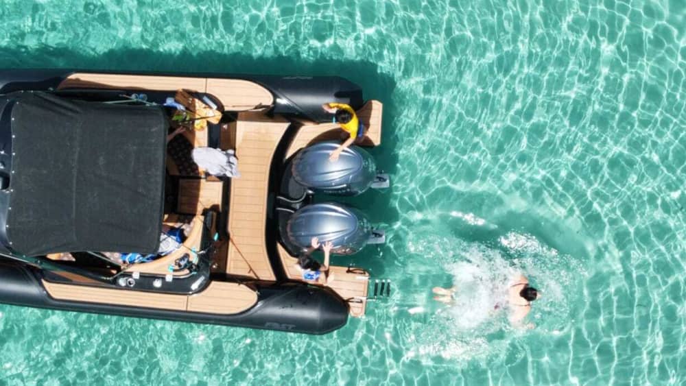 Experience Mykonos & the Aegean in style aboard the Louis Vuitton 12 m RIB – private boat trips, Delos & Rhenia, gourmet brunch, snorkeling & VIP luxury.