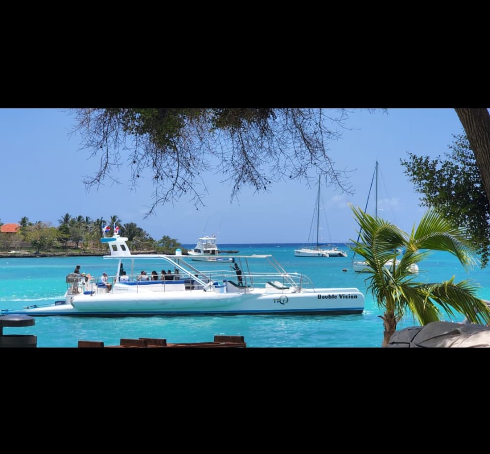 Een privé-motorboot voor een dag rond Bayahibe.