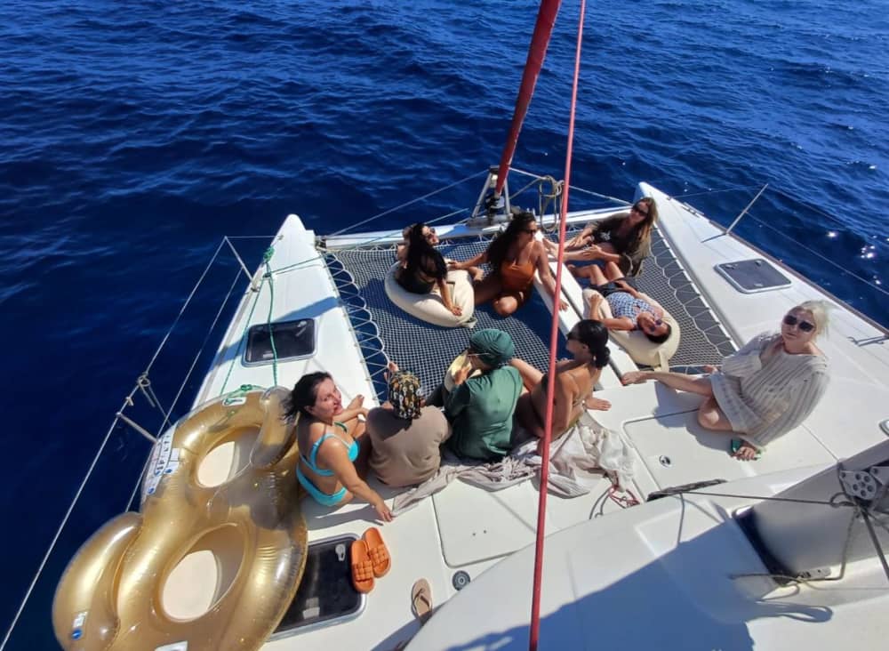 A private catamaran to go to Formentera