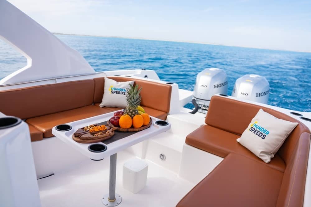 Excursions privées en hors-bord pour observer les dauphins et faire de la plongée avec tuba à Hurghada (jusqu'à 10 personnes) : 460 euros