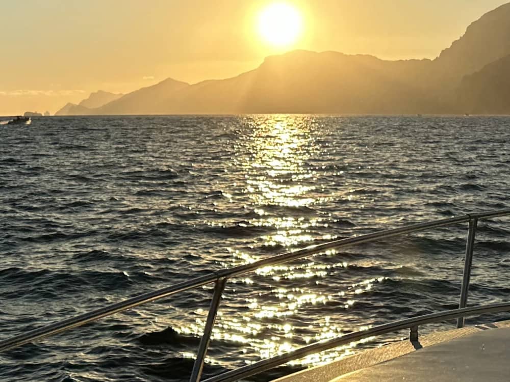 Sunset on a boat from MAIORI