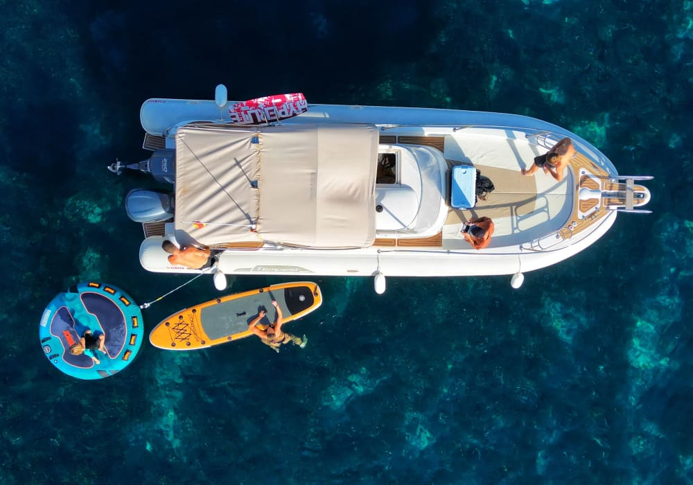Private boat trip with water toys and 25 coves