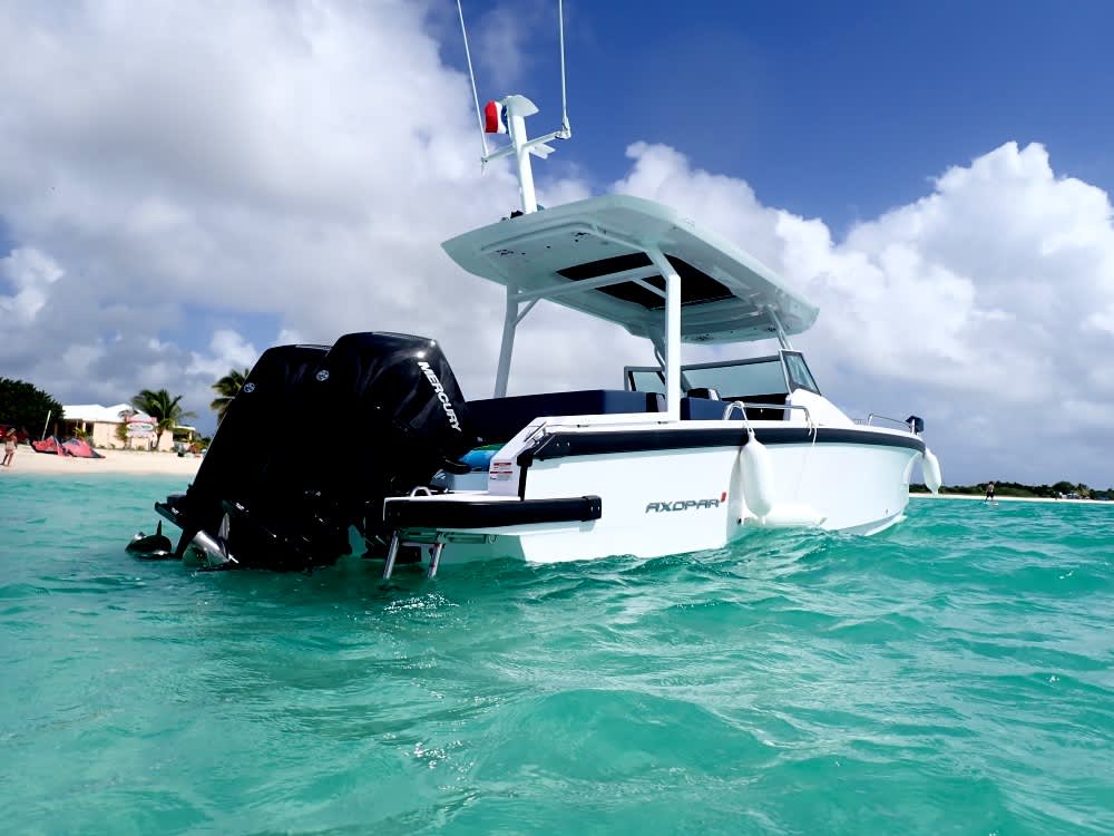 Ontdek Saint Martin: een volle dag zon op een motorboot