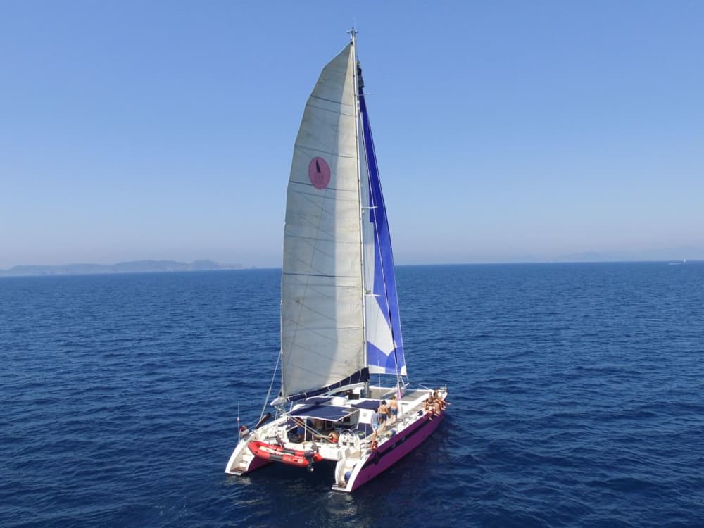 Vá para Cap Taillat durante o dia a bordo de um maxi catamarã