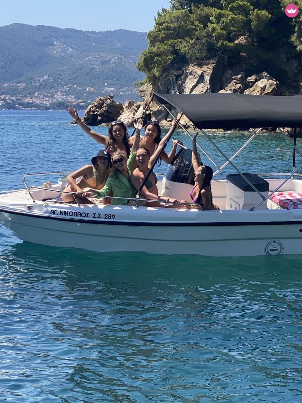 Your private motorboat for a day around Skiathos