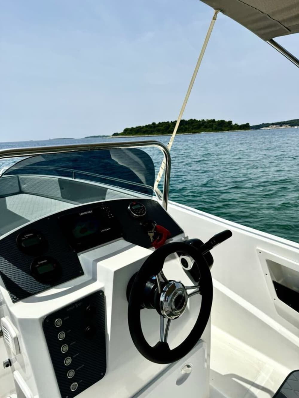 One day in Fažana on a motorboat