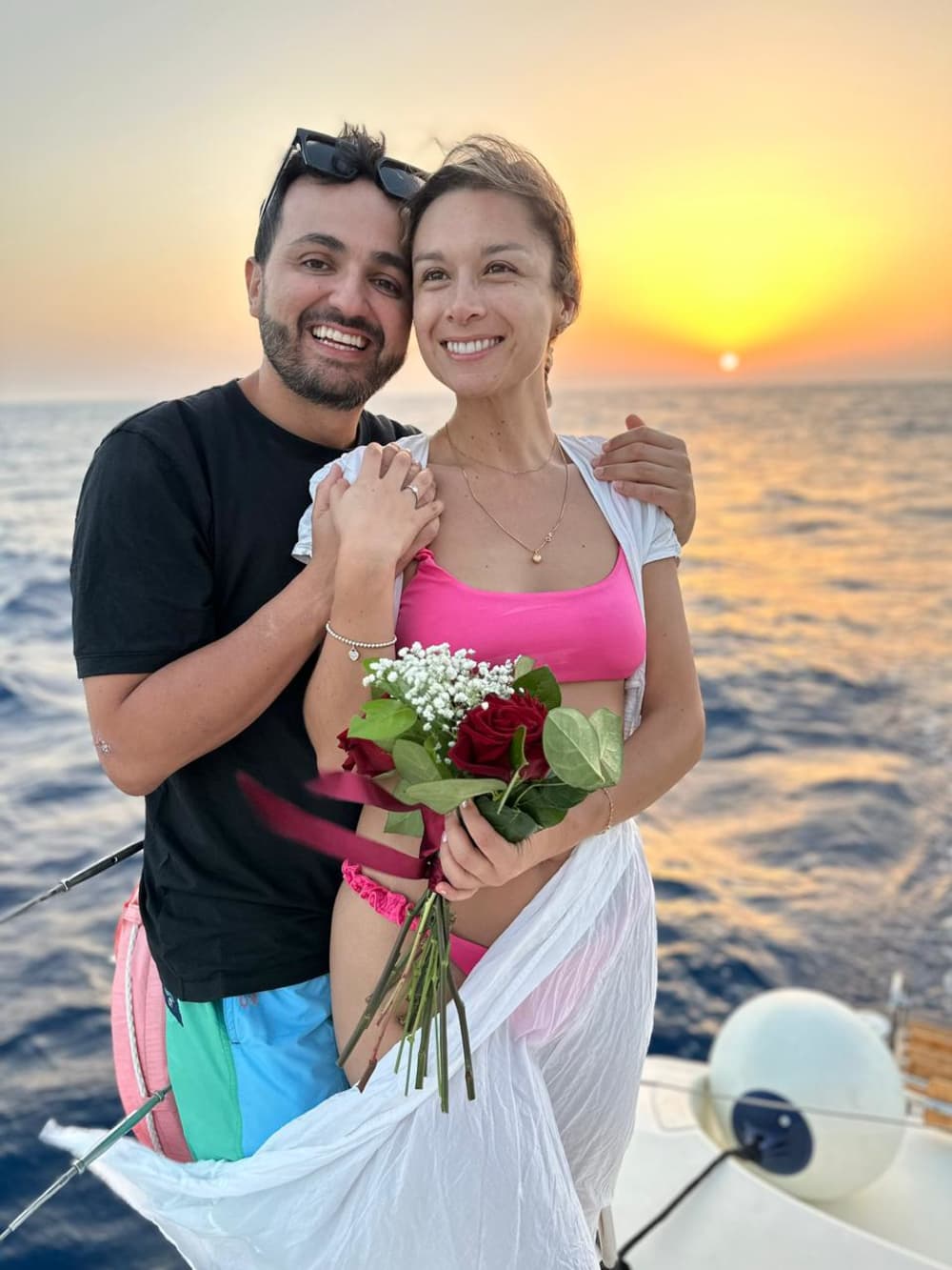 Croisière privée de luxe à Santorin pour une demande en mariage